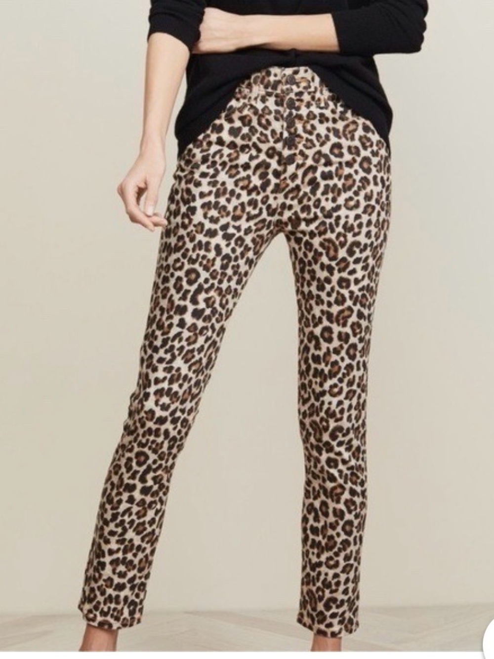 Veronica Beard Debbie Cheetah Print High Rise Skinny Jeans